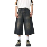Vintage Washed Denim Wide Leg Short